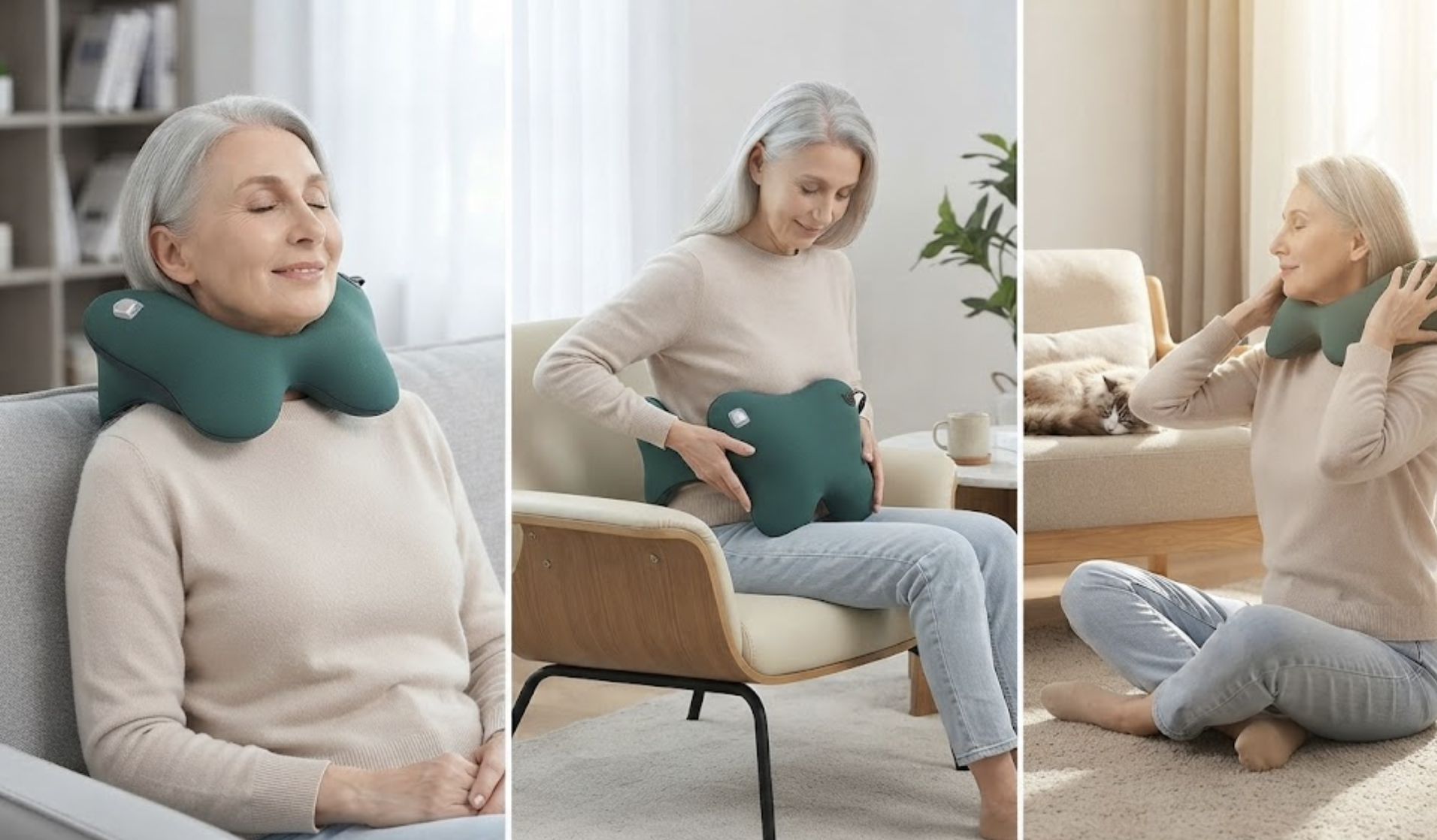 Cojín de massagem EZBack com design ergonómico curvo