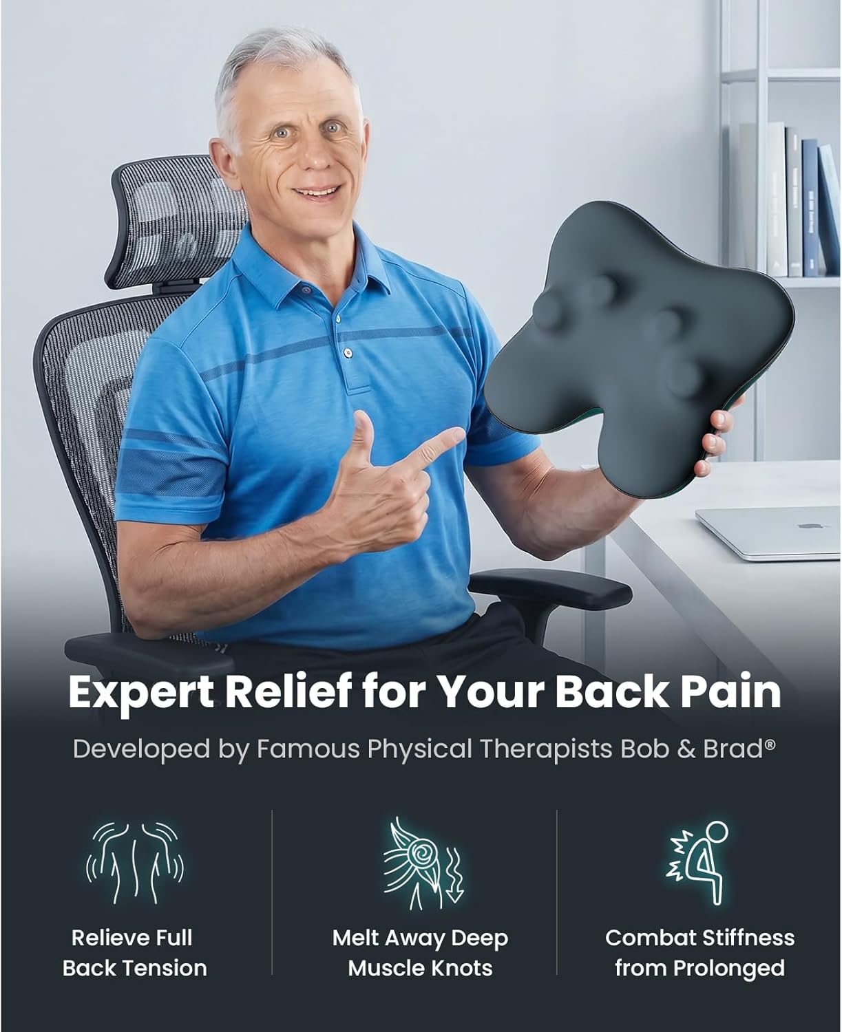 Utilização do EZBack no pescoço com massagem shiatsu e calor
